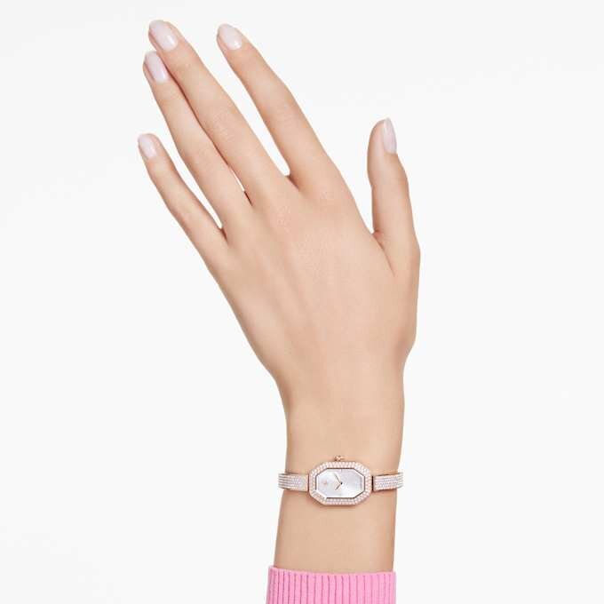 Dextera Armreifuhr Swiss Made, Metallarmband, goldfarben, champagnerfarbene Oberfläche Dextera Armreifuhr Swiss Made, Metallarmband, goldfarben, champagnerfarbene Oberfläche