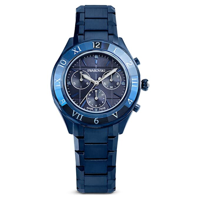 Dextera Chrono Uhr 39 mm, Swiss Made, Metallarmband, Blau, blaue Oberfläche Dextera Chrono Uhr 39 mm, Swiss Made, Metallarmband, Blau, blaue Oberfläche