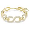 Dextera-Halsband mit rundgeschliffenen Kristallen, weiß, vergoldet Dextera-Halsband mit rundgeschliffenen Kristallen, weiß, vergoldet