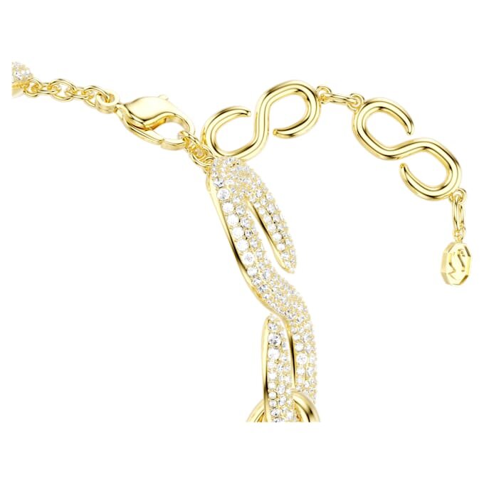 Dextera-Halsband mit rundgeschliffenen Kristallen, weiß, vergoldet Dextera-Halsband mit rundgeschliffenen Kristallen, weiß, vergoldet