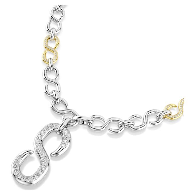 Dextera-Kette mit rundgeschliffenen Elementen, weiß, gemischte Metalloberfläche Dextera-Kette mit rundgeschliffenen Elementen, weiß, gemischte Metalloberfläche