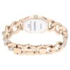 Dextera Kettenuhr Swiss Made, Kristallarmband, Weiß, champagnerfarbene Goldoptik