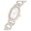 Dextera Kettenuhr Swiss Made, Kristallarmband, Weiß, champagnerfarbene Goldoptik