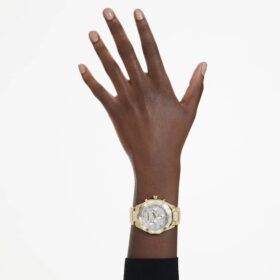 Dextera Lux Uhr, Swiss Made, Metallarmband, goldfarben, goldfarbene Oberfläche