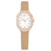 Dextera Octagon Uhr Swiss Made, Lederarmband, braun, roségoldfarben