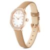 Dextera Octagon Uhr Swiss Made, Lederarmband, braun, roségoldfarben