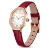 Dextera Octagon Uhr, Swiss Made, Lederarmband, rot, roségoldfarben Dextera Octagon Uhr, Swiss Made, Lederarmband, rot, roségoldfarben