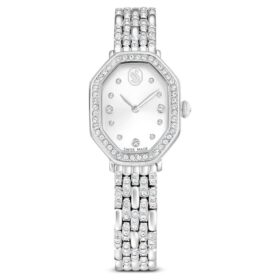 Dextera Octagon Uhr Swiss Made, Metallarmband, silberfarben, Edelstahl