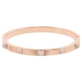 Dextera Pavé-Armreif, Weiß, roségoldfarben plattiert