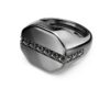 Dextera-Ring, achteckige Form, Rundschliff, schwarz, rutheniumbeschichtet Dextera-Ring, achteckige Form, Rundschliff, schwarz, rutheniumbeschichtet
