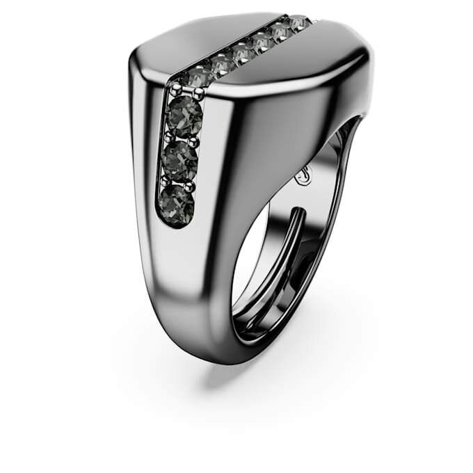 Dextera-Ring, achteckige Form, Rundschliff, schwarz, rutheniumbeschichtet Dextera-Ring, achteckige Form, Rundschliff, schwarz, rutheniumbeschichtet