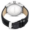 Dextera Tachymeter-Uhr Swiss Made, Lederarmband, silberfarben, Edelstahl