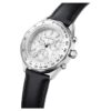 Dextera Tachymeter-Uhr Swiss Made, Lederarmband, silberfarben, Edelstahl