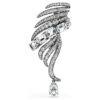 Die Brosche „Feather“ aus der Vienna Collection, weiß, rutheniumbeschichtet