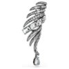 Die Brosche „Feather“ aus der Vienna Collection, weiß, rutheniumbeschichtet