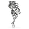 Die Brosche „Feather“ aus der Vienna Collection, weiß, rutheniumbeschichtet