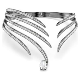 Die Vienna Collection Choker Feather, Weiß, rutheniumbeschichtet