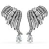 Die Vienna Collection Ohrklemmen „Feather“, Weiß, rutheniumbeschichtet