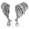 Die Vienna Collection Ohrklemmen „Feather“, Weiß, rutheniumbeschichtet