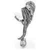 Die Vienna Collection Ohrklemmen „Feather“, Weiß, rutheniumbeschichtet