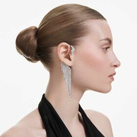 Die Vienna Collection Ohrklemmen „Swan“, Weiß, rutheniumbeschichtet