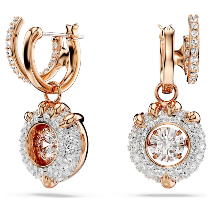 Drachen- und Phönix-Ohrringe mit Drachenklaue, weiß, roségoldfarben plattiert Drachen- und Phönix-Ohrringe mit Drachenklaue, weiß, roségoldfarben plattiert