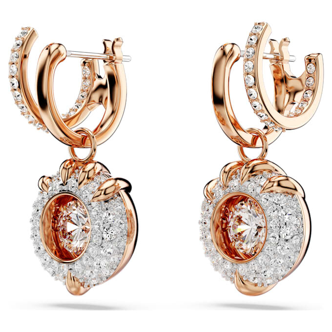 Drachen- und Phönix-Ohrringe mit Drachenklaue, weiß, roségoldfarben plattiert Drachen- und Phönix-Ohrringe mit Drachenklaue, weiß, roségoldfarben plattiert