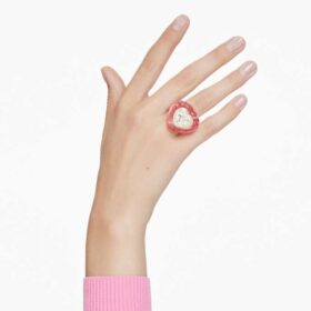 Dulcis Cocktailring, Herzschliff, Pavé, Herz, Rosa