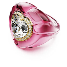 Dulcis Cocktailring, Herzschliff, Pavé, Herz, Rosa