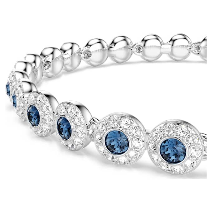Ein Angelic Armband mit rundgeschliffenen Steinen, blau, rhodiniert Ein Angelic Armband mit rundgeschliffenen Steinen, blau, rhodiniert