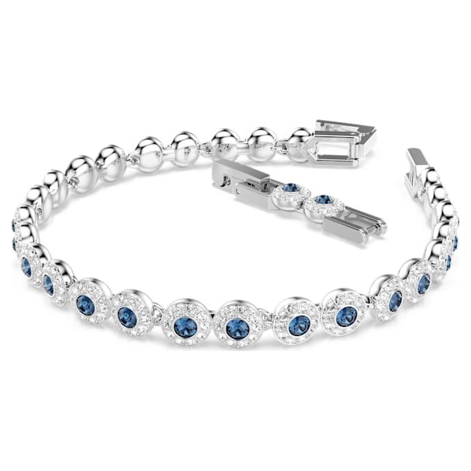 Ein Angelic Armband mit rundgeschliffenen Steinen, blau, rhodiniert Ein Angelic Armband mit rundgeschliffenen Steinen, blau, rhodiniert
