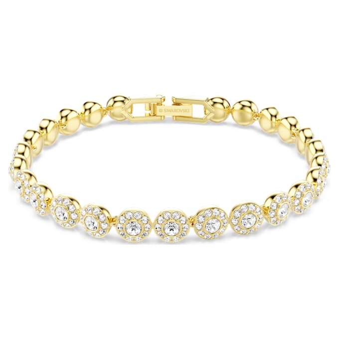 Ein Angelic Armband mit Rundschliff, weiß, goldfarben plattiert Ein Angelic Armband mit Rundschliff, weiß, goldfarben plattiert