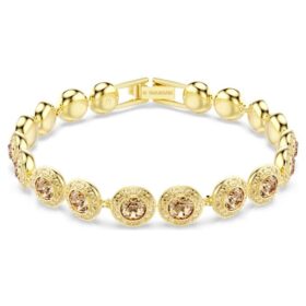 Ein Angelic Armband, Rundschliff, Karamell, goldfarben plattiert