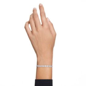 Ein Angelic Armband, Rundschliff, klein, weiß, rhodiniert