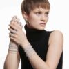 Ein Angelic Armband, Rundschliff, klein, weiß, rhodiniert