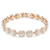 Ein Angelic Armband, Rundschliff, Pavé, mittelgroß, weiß, roségoldfarben plattiert Ein Angelic Armband, Rundschliff, Pavé, mittelgroß, weiß, roségoldfarben plattiert