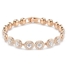 Ein Angelic Armband, Rundschliff, Pavé, mittelgroß, weiß, roségoldfarben plattiert