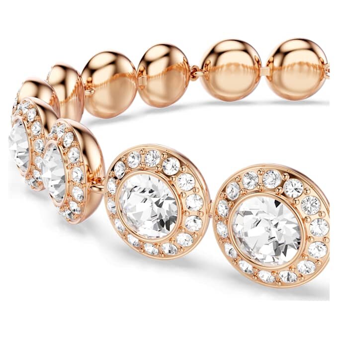 Ein Angelic Armband, Rundschliff, Pavé, mittelgroß, weiß, roségoldfarben plattiert Ein Angelic Armband, Rundschliff, Pavé, mittelgroß, weiß, roségoldfarben plattiert