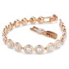 Ein Angelic Armband, Rundschliff, Pavé, mittelgroß, weiß, roségoldfarben plattiert Ein Angelic Armband, Rundschliff, Pavé, mittelgroß, weiß, roségoldfarben plattiert