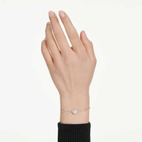 Ein Angelic Armband, Rundschliff, Weiß, rhodiniert