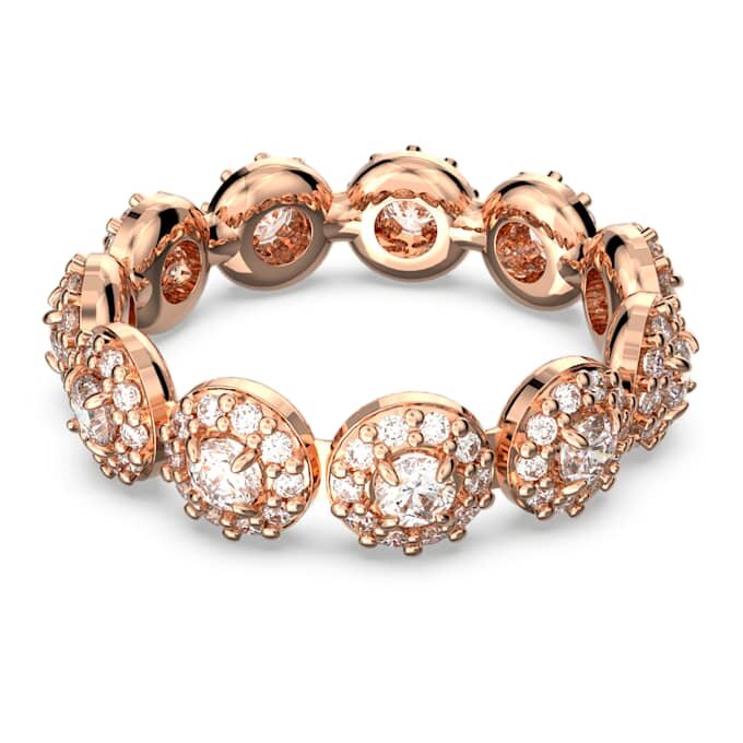Ein Angelic Ring, Rundschliff, Weiß, rosévergoldet Ein Angelic Ring, Rundschliff, Weiß, rosévergoldet