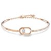 Ein Armband, runder Schliff, ovale Form, weiß, roségoldfarben plattiert Ein Armband, runder Schliff, ovale Form, weiß, roségoldfarben plattiert