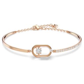 Ein Armband, runder Schliff, ovale Form, weiß, roségoldfarben plattiert