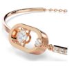 Ein Armband, runder Schliff, ovale Form, weiß, roségoldfarben plattiert Ein Armband, runder Schliff, ovale Form, weiß, roségoldfarben plattiert