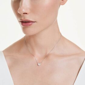 Eternity-Anhänger mit im Labor gezüchteten Diamanten, 0,5 Karat insgesamt, Herzform, Sterlingsilber Eternity-Anhänger mit im Labor gezüchteten Diamanten, 0,5 Karat insgesamt, Herzform, Sterlingsilber