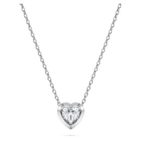 Eternity-Anhänger mit im Labor gezüchteten Diamanten, 0,5 Karat insgesamt, Herzform, Sterlingsilber Eternity-Anhänger mit im Labor gezüchteten Diamanten, 0,5 Karat insgesamt, Herzform, Sterlingsilber