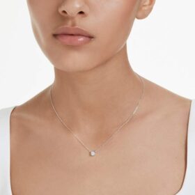 Eternity-Anhänger mit im Labor gezüchteten Diamanten, 0,5 Karat insgesamt, runde Form, Sterlingsilber Eternity-Anhänger mit im Labor gezüchteten Diamanten, 0,5 Karat insgesamt, runde Form, Sterlingsilber