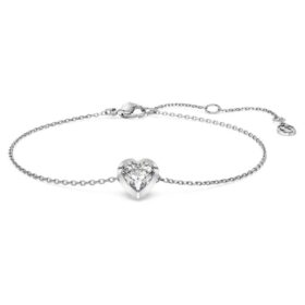 Eternity-Armband mit im Labor gezüchteten Diamanten, 0,5 Karat insgesamt, Herzform, Sterlingsilber