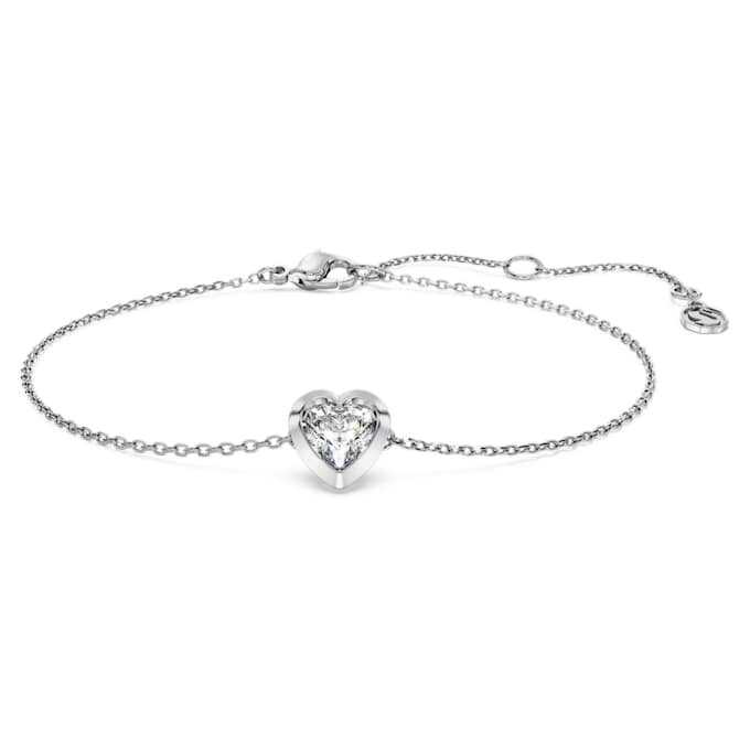 Eternity-Armband mit im Labor gezüchteten Diamanten, 0,5 Karat insgesamt, Herzform, Sterlingsilber Eternity-Armband mit im Labor gezüchteten Diamanten, 0,5 Karat insgesamt, Herzform, Sterlingsilber