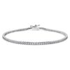 Eternity-Armband mit im Labor gezüchteten Diamanten, 1,5 Karat insgesamt, runde Form, 14 Karat Weißgold Eternity-Armband mit im Labor gezüchteten Diamanten, 1,5 Karat insgesamt, runde Form, 14 Karat Weißgold